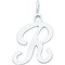 Sterling Silver Stamped Initial Letter R Charm Pendant Jewerly 20mm x 12mm